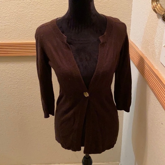 Banana Republic small brown button down cardigan - Picture 1 of 8